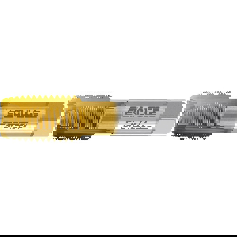 Spiral Point Tap: 5/8-18 UNF, 3 Flutes, Plug Chamfer, 2B Class of Fit, High-Speed Steel-E, TiN Coated