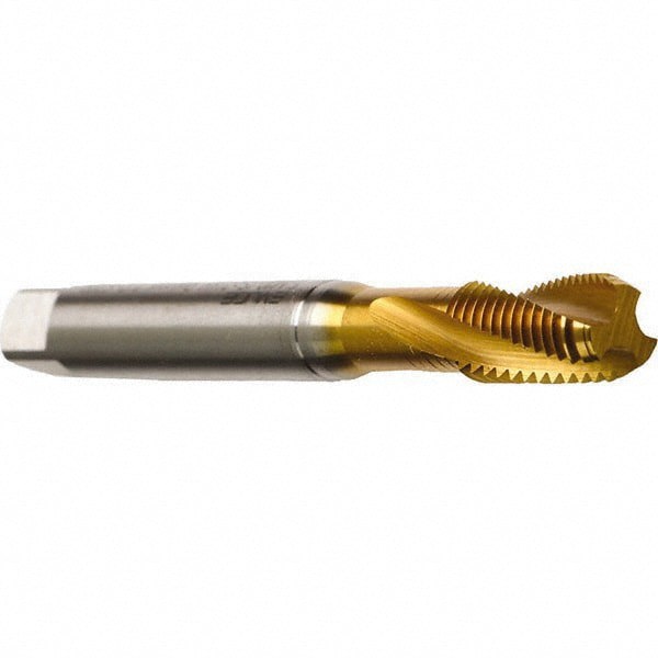 Spiral Flute Tap: M6x1.00 Metric, 3 Flutes, Bottoming, 6H Class of Fit, Cobalt, TIN Coated