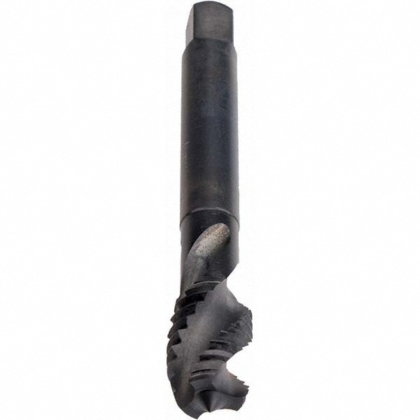 Spiral Flute Tap: 7/16-14 UNC, 3 Flutes, Modified Bottoming, 3B Class of Fit, Cobalt, Oxide Coated