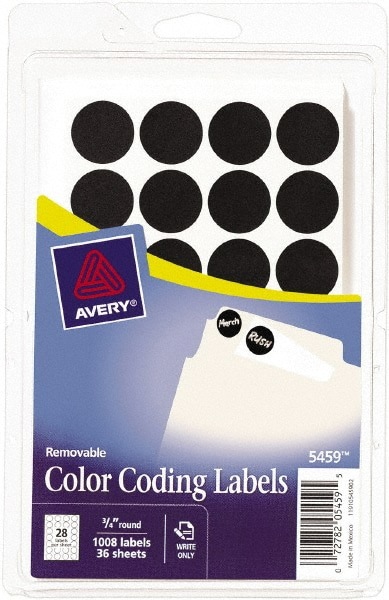 LABELS CLR CODING RND 3/4 DIAM
