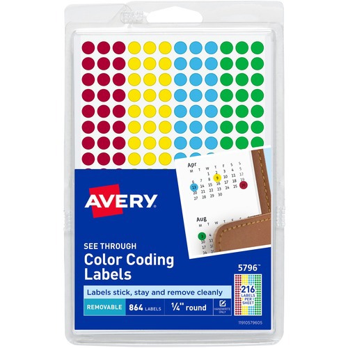 Avery See-Through Color Coding Labels, 1