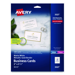 CARD,2X3 1/2,160/PK,WH/GD