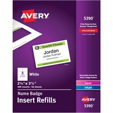BADGE INSERT 2-1/4X3-1/2 WHITE