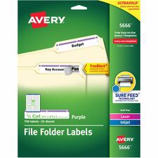 LABELS LASER FILEFOLDER PURPLE