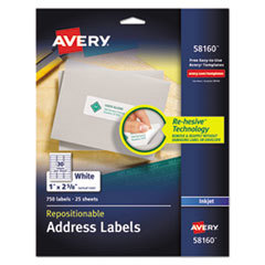 INKJET REPOSITI LABELS 1X2-5/8
