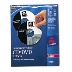 Avery Laser Media Labels, White Matte, 5