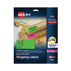AVY LSR LBL NEON 10UP 15-2 X 4