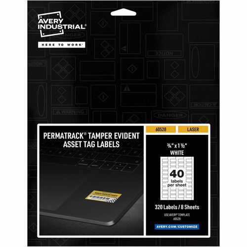Avery Asset Tag,Tamper-proof,Laser,3/4