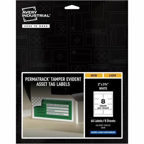 Avery Asset Tag,Tamper-proof,Laser,3-3/