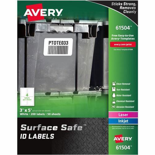 Avery Labels, Removable, Surface Safe,