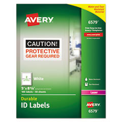 LABELS PERM WHT ID 8-1/8X5