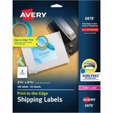 AVY COLOR LSR 4UP 25SH 3 3/4X4