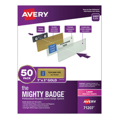 Avery Badge Kit,Magnetic,Laser,Reusable