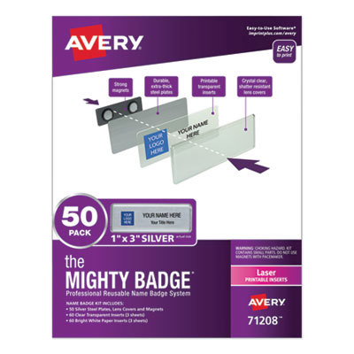 Avery Badge Kit,Magnetic,Laser,Reusable