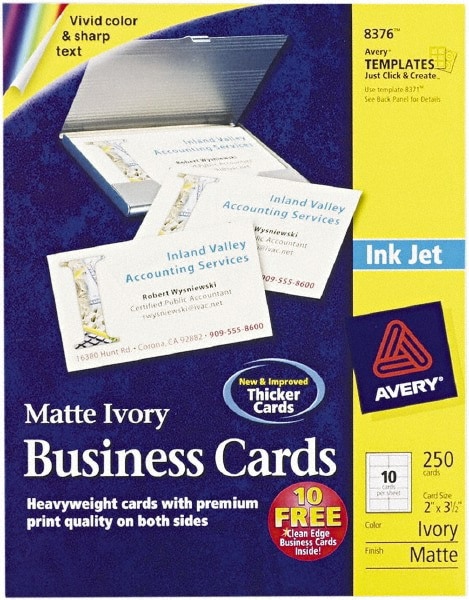 CARD, BUS, INKJT, 250 / PK, IVY