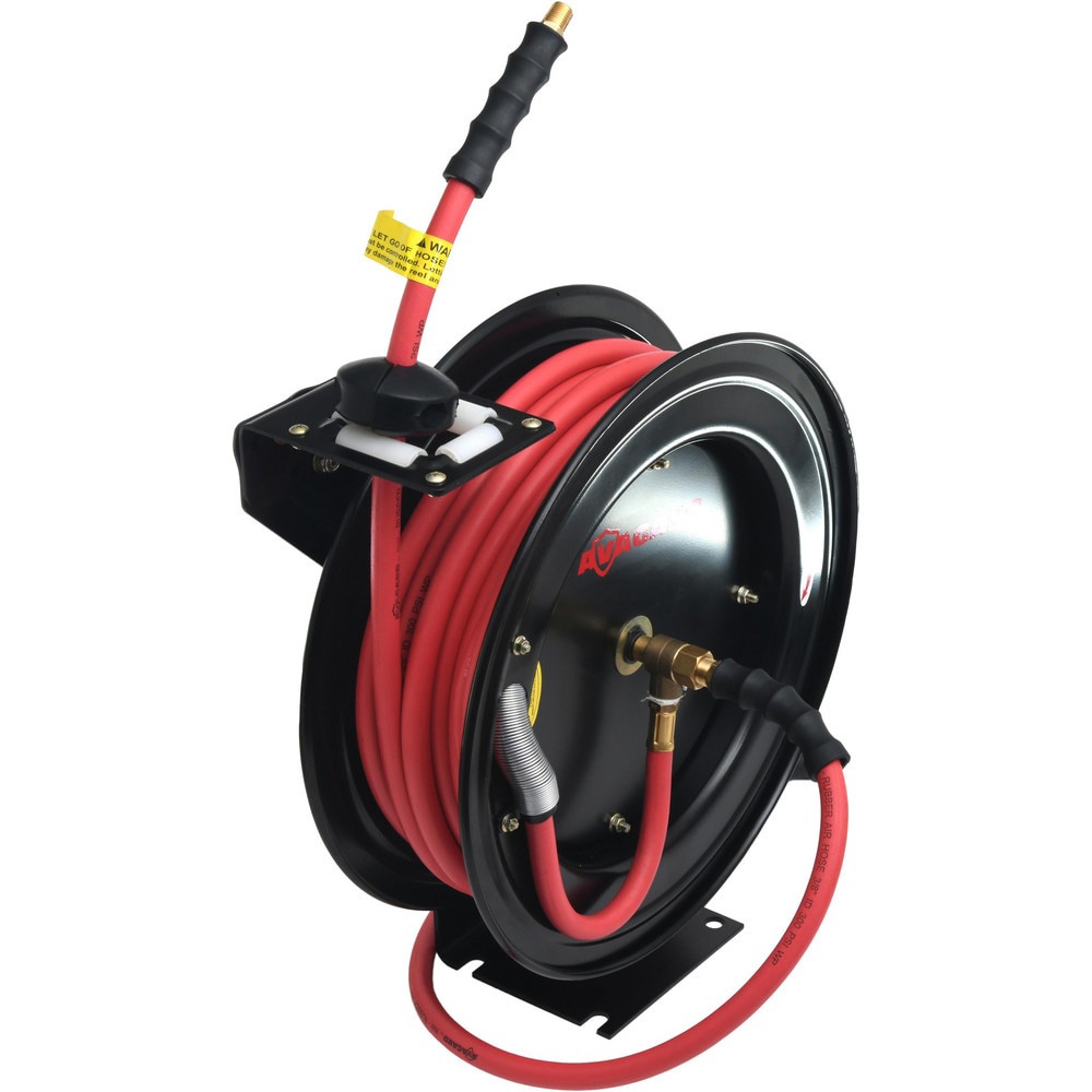 Hose Reels; Drive Type: Auto-Retractable ; Reel Type: Open ; Hose Length (Feet): 50.00 ; Hose Inside Diameter (Inch): 1/2 ; Maximum Working Pressure (Psi - 3 Decimals): 300.000 ; Application: Air Hose