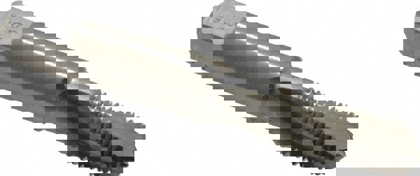 1/16-27 NPT, 15° Helix, 3 Flutes, Modified Bottoming Chamfer, Bright Finish, High Speed Steel, Spiral Flute Pipe Tap