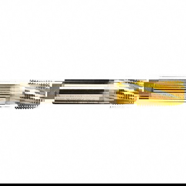 3/4-14 NPT, 15&deg; Helix, 5 Flutes, Modified Bottoming Chamfer, TiN Finish, Cobalt, Spiral Flute Pipe Tap