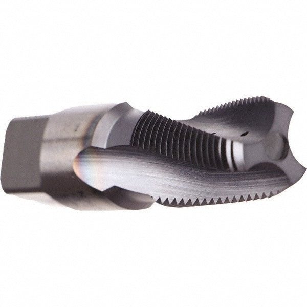 1/8-27 NPT, 15&deg; Helix, 3 Flutes, TiN Finish, Cobalt, Spiral Flute Pipe Tap