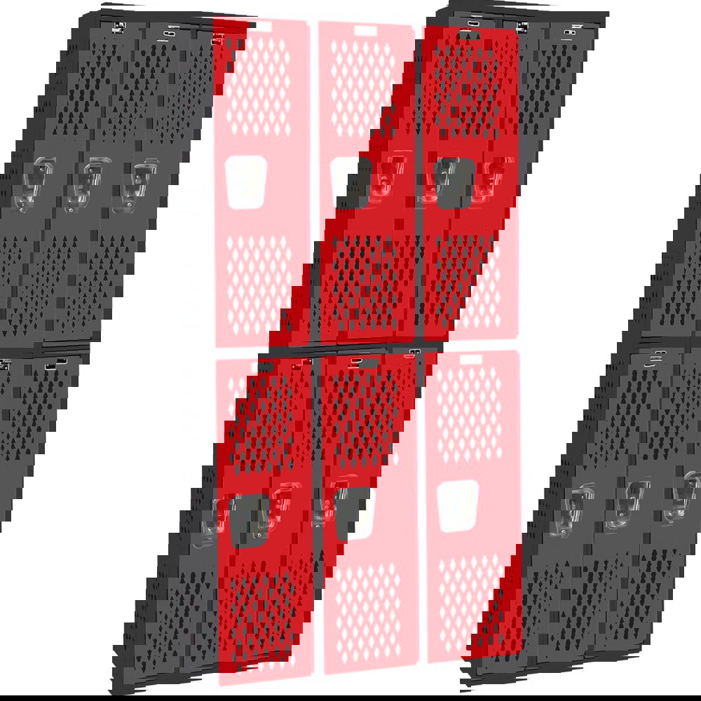 Lockers; Locker Style: Horizontal ; Locker Configuration: 3-Wide ; Assembled: Yes ; Shelf Capacity: 0 ; Handle Type: Recessed ; Locker Material: Steel