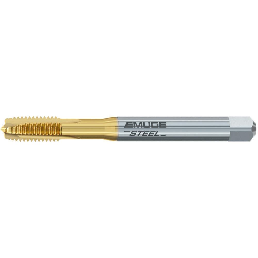 Spiral Point Tap: M4x0.7 Metric, 3 Flutes, Plug Chamfer, 6H Class of Fit, High-Speed Steel-E, TiN Coated