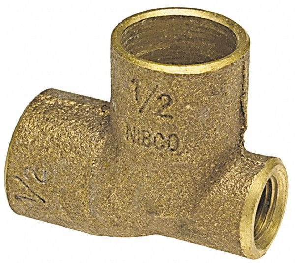 Cast Copper Pipe Baseboard Tee: 1-1/4