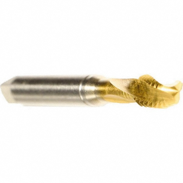 Spiral Flute Tap: M8x1.25 Metric, 3 Flutes, Modified Bottoming, 6HX Class of Fit, Cobalt, TIN Coated