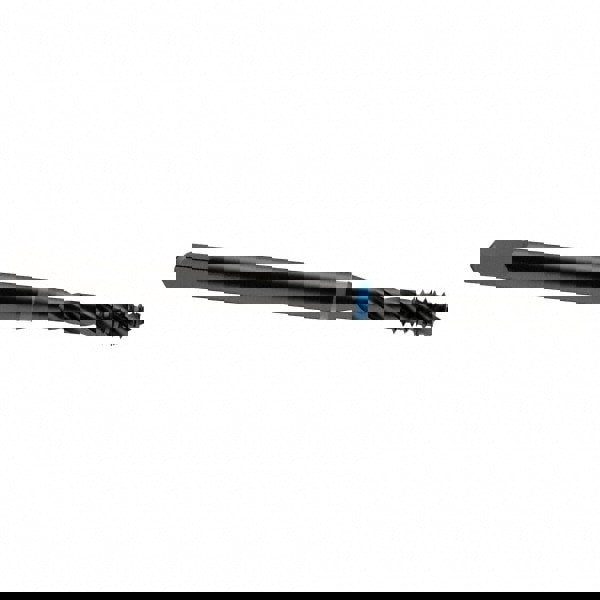 Spiral Flute Tap: M6x1.00 Metric Coarse, 3 Flutes, Modified Bottoming, 6H Class of Fit, Cobalt, Oxide Coated