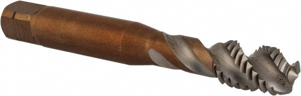 Spiral Flute Tap: M10x1.50 Metric, 3 Flutes, Bottoming, 6H Class of Fit, Cobalt, Bright/Uncoated