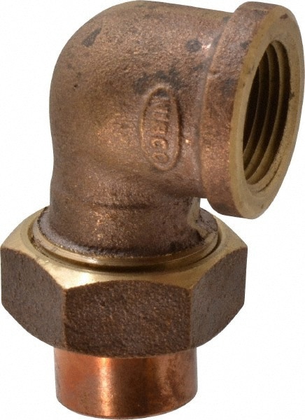Cast Copper Pipe 90 &deg; Union Elbow: 3/4