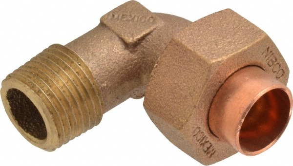 Cast Copper Pipe 90 &deg; Union Elbow: 1/2