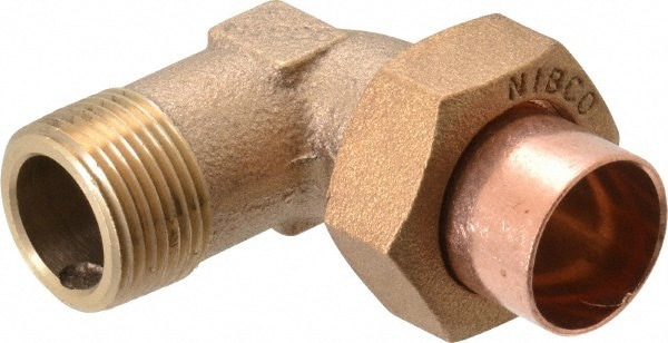 Cast Copper Pipe 90 &deg; Union Elbow: 3/4
