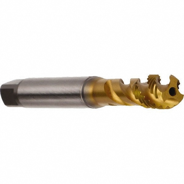 Spiral Flute Tap: M5 x 0.80, Metric, 3 Flute, Bottoming, 6H Class of Fit, Cobalt, TiN Finish