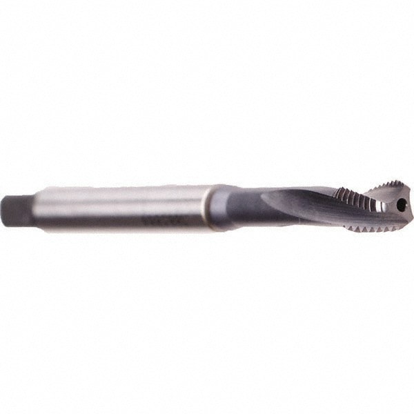 Spiral Flute Tap: M6x1.00 Metric, 3 Flutes, Bottoming, 6HX Class of Fit, Cobalt, TICN Coated