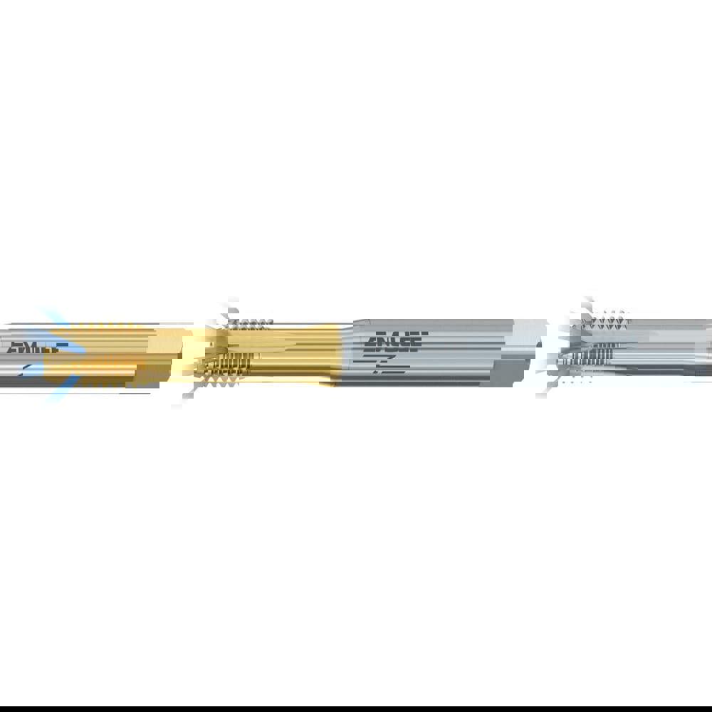 Spiral Point Tap: M8x1.25 Metric, 3 Flutes, Plug Chamfer, 6HX Class of Fit, High-Speed Steel-E-PM, TiN-70 Coated