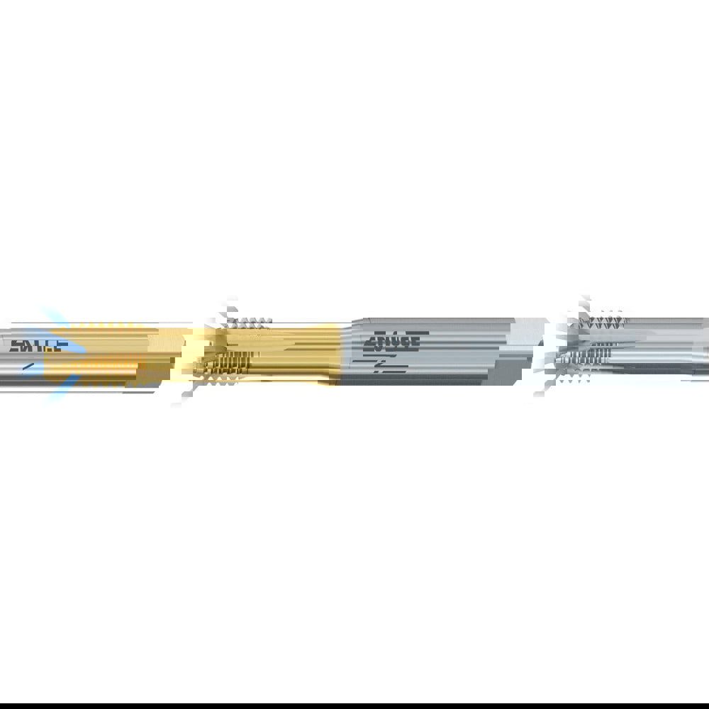 Spiral Point Tap: M10x1.5 Metric, 3 Flutes, Plug Chamfer, 6HX Class of Fit, High-Speed Steel-E-PM, TiN-70 Coated