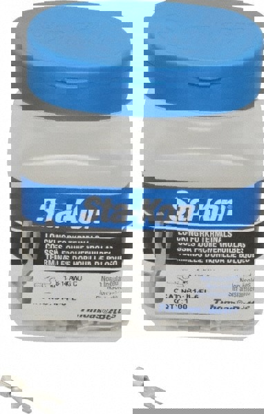 Locking Fork Terminal: Blue, Non-Insulated, #6 Stud, Crimp