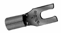 Locking Fork Terminal: Blue, Non-Insulated, #8 Stud, Crimp