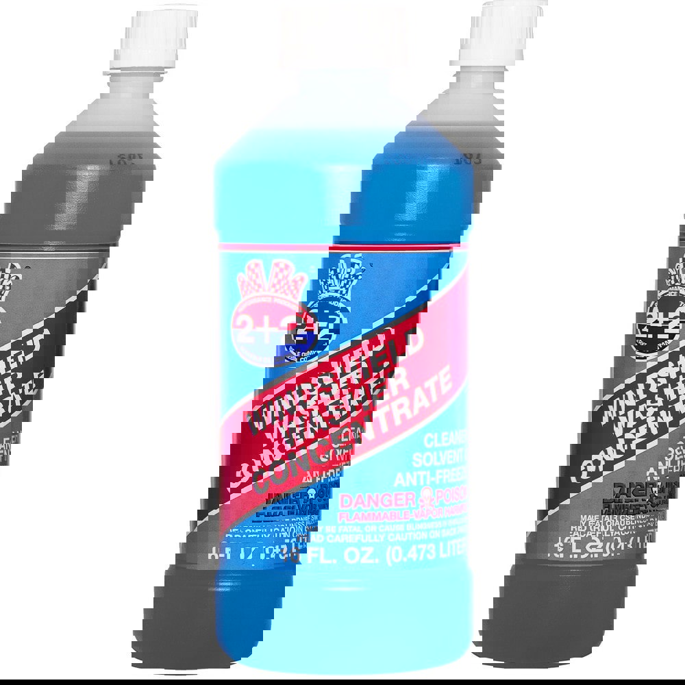 Automotive Cleaners & Degreaser; Product Type: Windshield Washer Concentrate ; Container Type: Bottle ; Container Size: 16 oz ; Color: Blue ; Solvent Base: Water-Based ; Composition: Methanol
