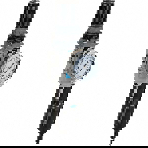 FRL Combination Unit: 1/4 NPT, Compact, 1 Pc Filter/Regulator with Pressure Gauge