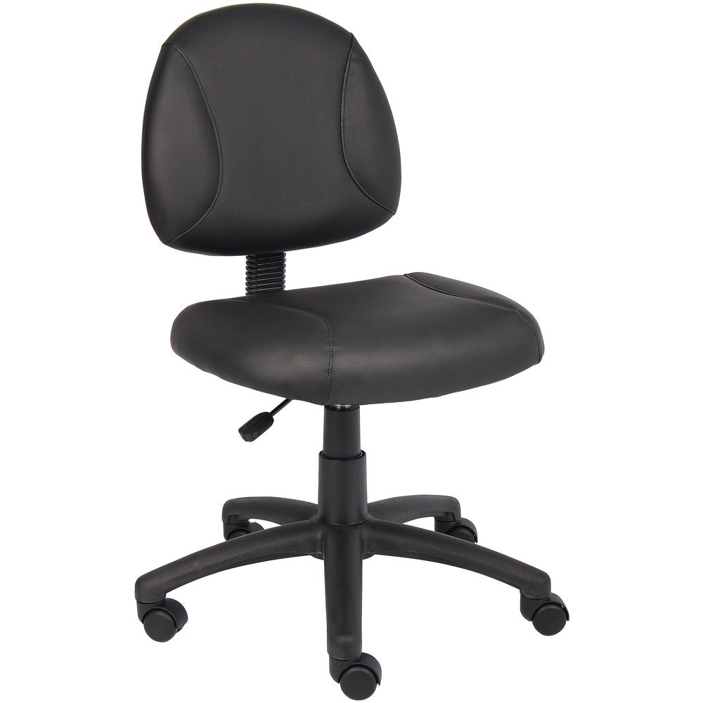 Task Chair: PU Leather, Adjustable Height, Black