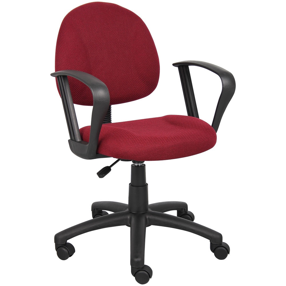 Task Chair: Tweed, Adjustable Height, Burgundy