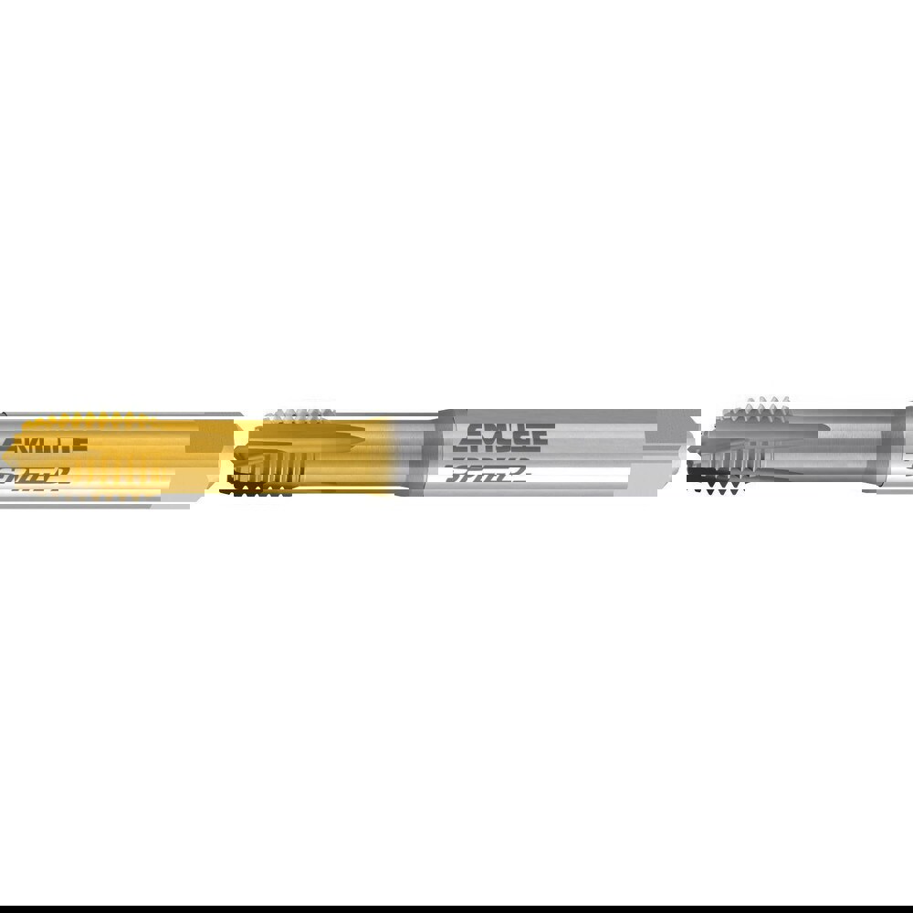 Spiral Point Tap: M6x1 Metric, 3 Flutes, Plug Chamfer, 6HX Class of Fit, High-Speed Steel-E-PM, TiN-70 Coated