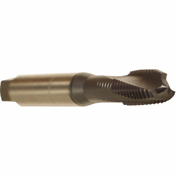 Spiral Flute Tap: M8 x 1.25, Metric, 3 Flute, Modified Bottoming, 6HX Class of Fit, Cobalt, TICN Finish