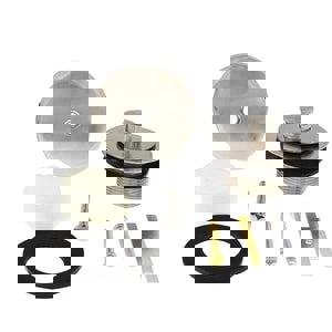 Brushed Nickel One-Hole Friction Lift Tub Drain Trim Kit, Includes Two-Hole Conversion Bar