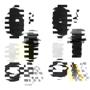 Matte Black One-Hole Toe Touch Tub Drain Trim Kit, Includes Two-Hole Conversion Bar