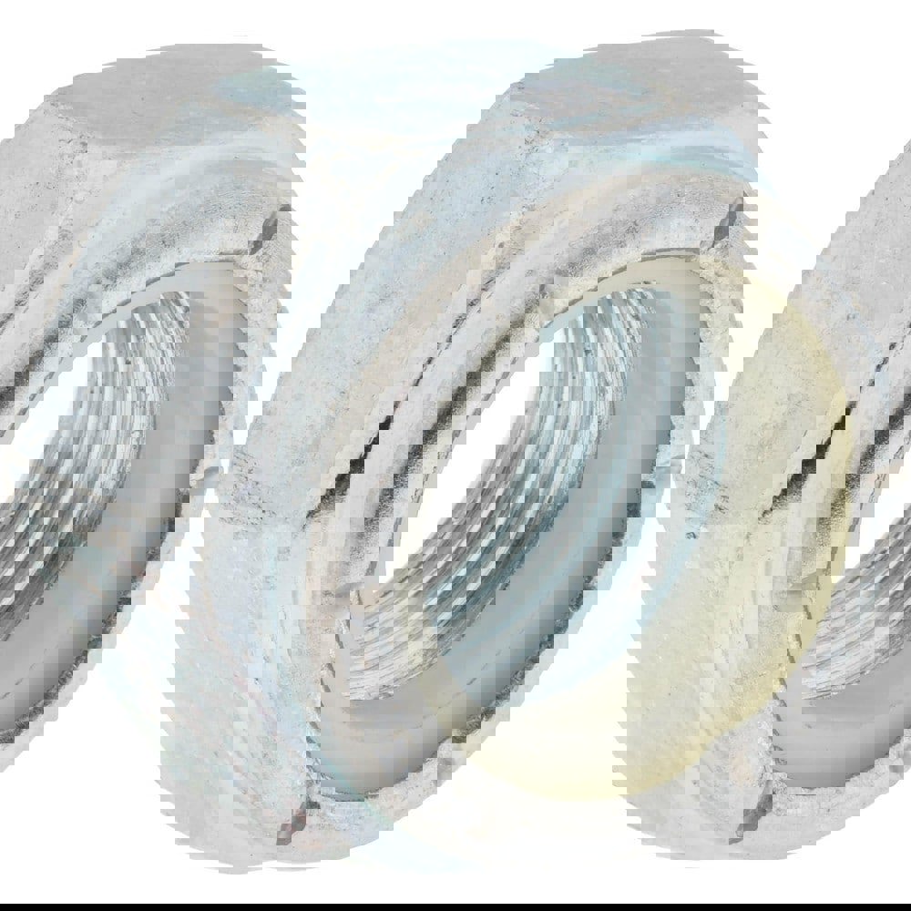 Hex Lock Nut: Insert Lock, Nylon Insert, 1-8, Grade B Steel, Zinc Finish