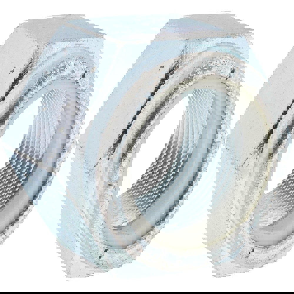 Hex Lock Nut: Insert Lock, Nylon Insert, 1-1/2-12, Grade B Steel, Zinc Finish