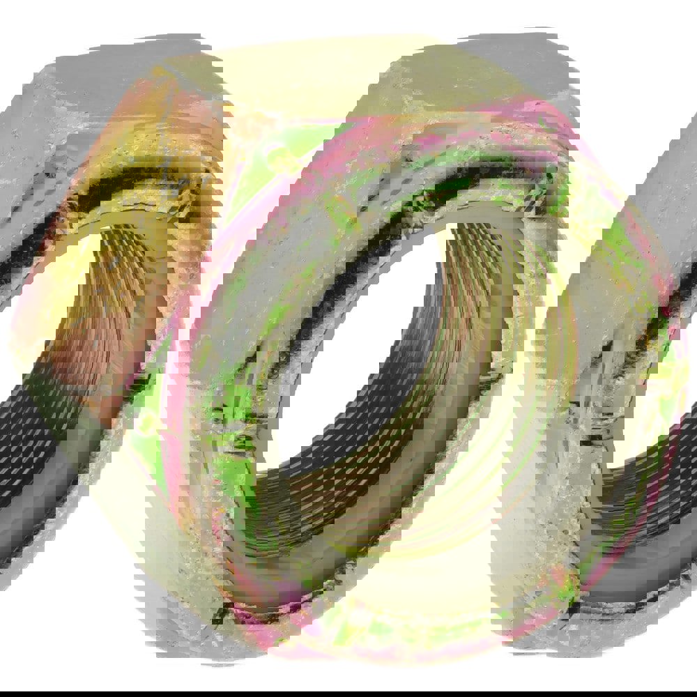 Hex Lock Nut: Insert Lock, Nylon Insert, 7/8-14, Grade 8 Steel, Yellow Zinc Dichromate Finish