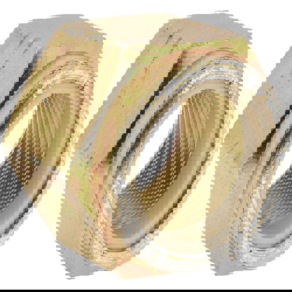 Hex Lock Nut: Insert Lock, Nylon Insert, 1-3/8-12, Grade 8 Steel, Yellow Zinc Dichromate Finish